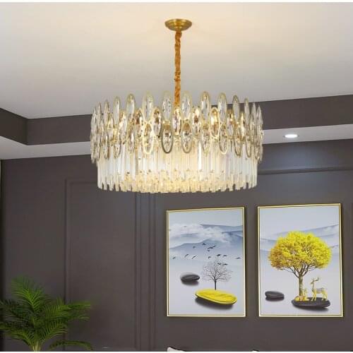 Modern Simple Design K9 Crystal Indoor Pendant Light Ring Unique Design for Living Dining Bedroom Study Restaurant Shopping Mall