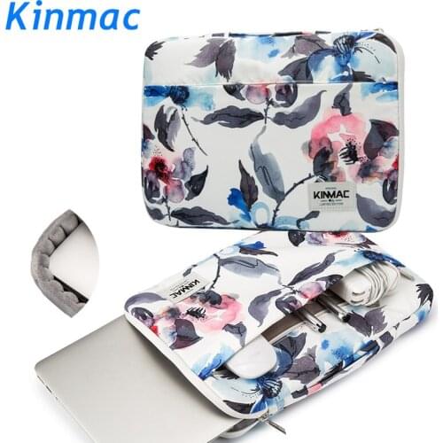 Brand Kinmac Laptop Bag12,13,14,15,15.6, Ink Flower Briefcase Sleeve Case For Macbook Air Pro 13.3,15.4, Notebook,Dropship F091