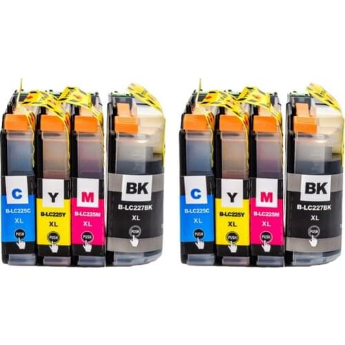 YLC 8pcs LC227XL LC225XL Compatible ink cartridge For Brother DCP-J4120DW MFC-J4420DW MFC-J4620DW MFC-4625DW printer