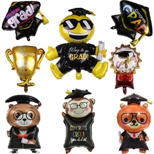 1pcs Congrats Grad Balloons Graduation air Balloons Graduation Globos Back To School Decorations Birthday Party Decorations kids