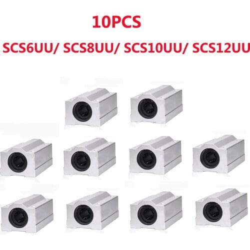 10PCS Free Shipping SCS6UU/ SCS8UU/ SCS10UU/ SCS12UU Linear Ball Bearing Block CNC Router