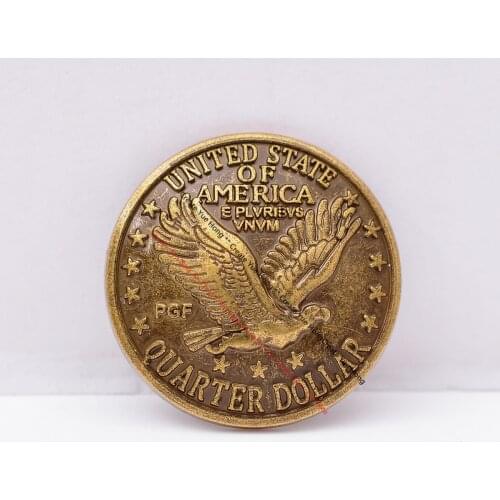 10 PCS DIY Leathercraft Hardware Saddle Coin Concho Flying Eagle Dollar Coin Concho Antique Brass Plated