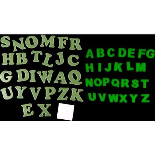 26pcs 3D Glow In Dark English Letter Luminous Stickers High Quality Fluorescent Plastic Wall Sticker Home Decor