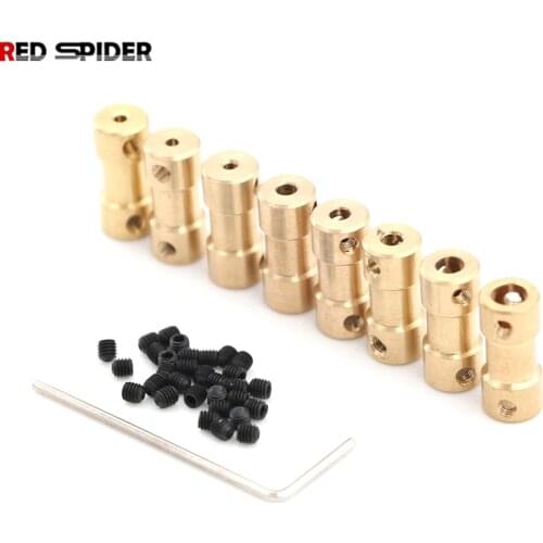 2pcs New Brass Flexible Motor Shaft Coupling Coupler Motor Transmission Connector Drive Shaft 2mm 5 Connector Boat Rc
