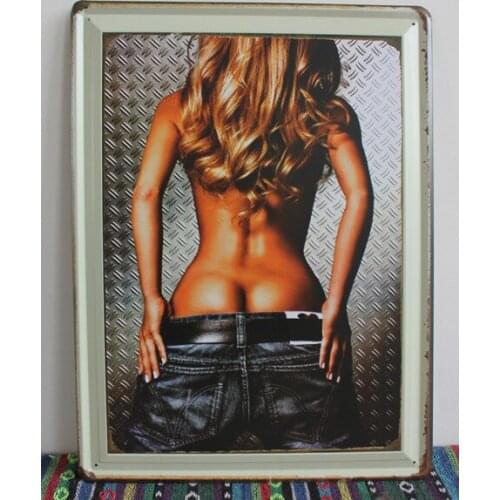 30pcs/lot Metal Sign shabby chic Hot girl Cartoon Metal paintings Vintage House Cafe Restaurant Beer Poster Metal signs