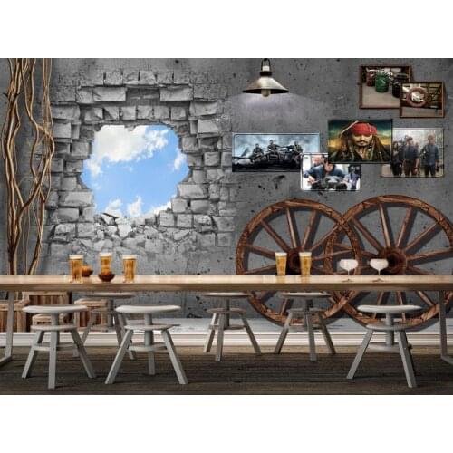 3d wallpaper for room European style bar photo wheel background wall photo 3d wallpaper 3d customized wallpaper