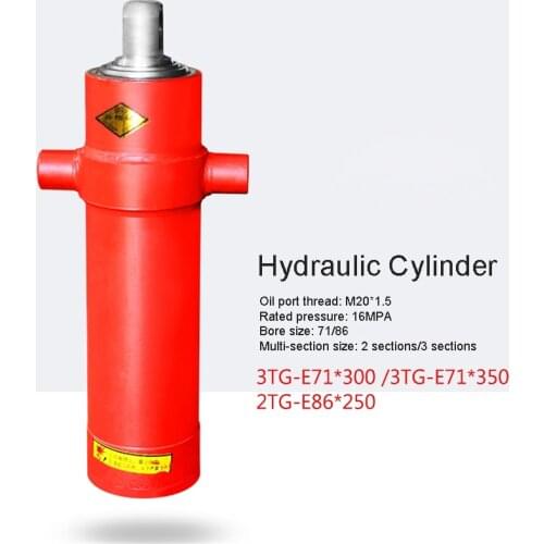 3TG-E71*300 /3TG-E71*350/2TG-E86*250 One-way Multi-section Sleeve Hydraulic Cylinders Lifting Top Accessories Hydraulic Tools