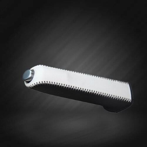 Car Hand Brake Covers Top Layer Leather Case for Ford Fiesta Ecosport Handbrake Grips Cover Auto Genuine Leather Handbrake