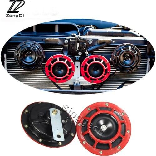 ZD 2X Car styling For Mercedes W203 W211 W204 W210 Benz BMW F10 E34 E30 F20 X5 E70 Air Red Horn alarm loudspeaker Blast Tone