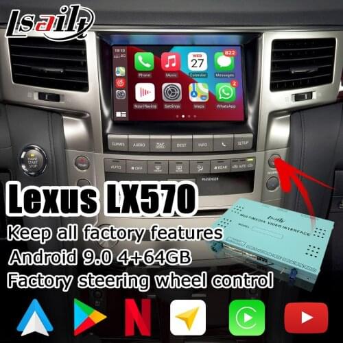 4+64 Android / carplay interface box for 2013-2015 Lexus LX570 LX video interface box with GVIF PX6 youtube yandex LX450d