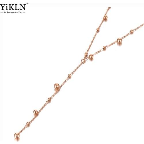 YiKLN Goth Stainless Steel Balls Charm Pendant Necklaces Trendy Bohemia Chain Choker Necklace Jewelry For Women Girl YN20121