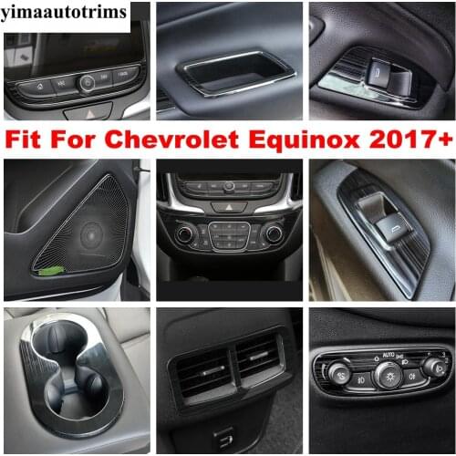 Car Handle Bowl / AC Air Panel / Door Speaker Frame Cover Trim Stainless Steel Accessories Fit For Chevrolet Equinox 2017 - 2021