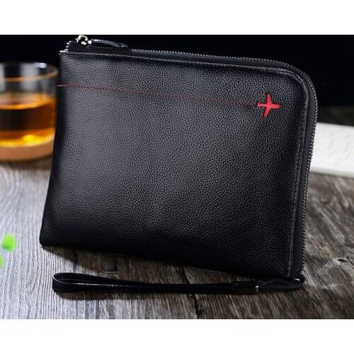 RFID Business Clutch Bag Men Handbag Long Wallets Mens Money Bag Travel Passport Packet Male Small Bag Cell Phone Pocket Luxury