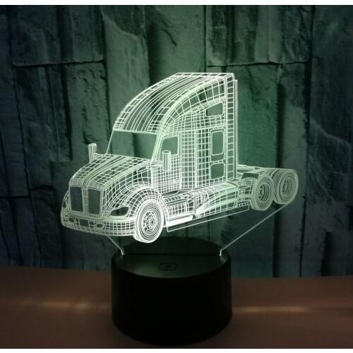 Truck 3d Lamp Acrylic Visual Stereo Touch Switch led Usb Desk Lamp Illusion Colorful Night Table Lamps For Living Room