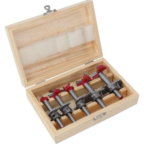 ANENG 5pcs Forstner Drill Bit Set Woodworking Hole Saw Wood Cutter Carbide Wood Drilling Woodworking Hole Saw With Wood Box