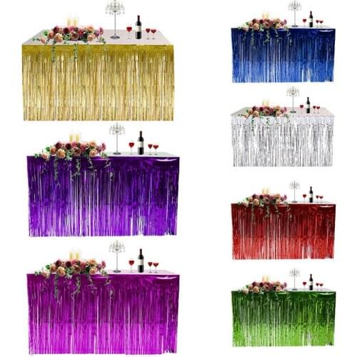 Colorful Hawaiian Tropical Party Table Decor Grass Skirt Curtain Summer Beach Party Decor Table Skirt Grass Holiday Supplies