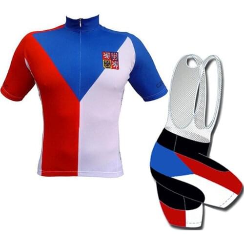 NEW 2016 JIASHUO Czech Republic Bicycle pro road Team Bike Pro Cycling Sets / Wear Jersey + BIB Shorts Breathable 3D Gel Pad