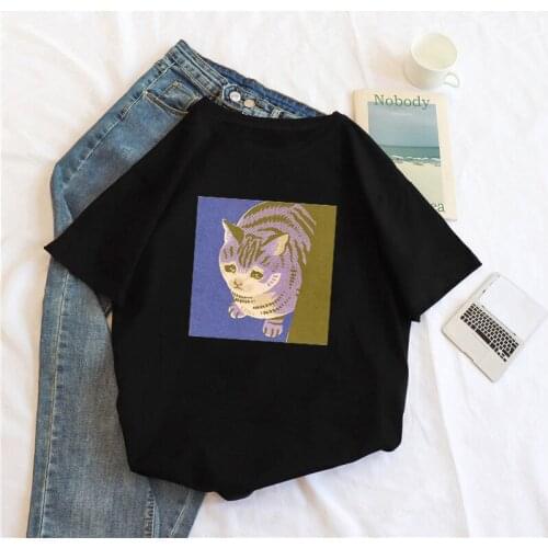 2021 New Korean Fun Spoof Casual Album Gothic Hip Hop Ulzzang Dropshipping Regular Print Harajuku Tee Punk Clothes Women Tshirt