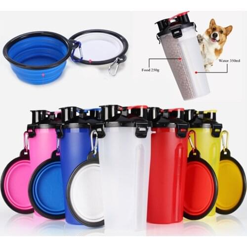 Portable Pet Feeding Drinking Bottle Bowl for Dogs Cats Outdoor Travel Puppy Dog Cat Water Food Container Storage Pet Feeder Cup