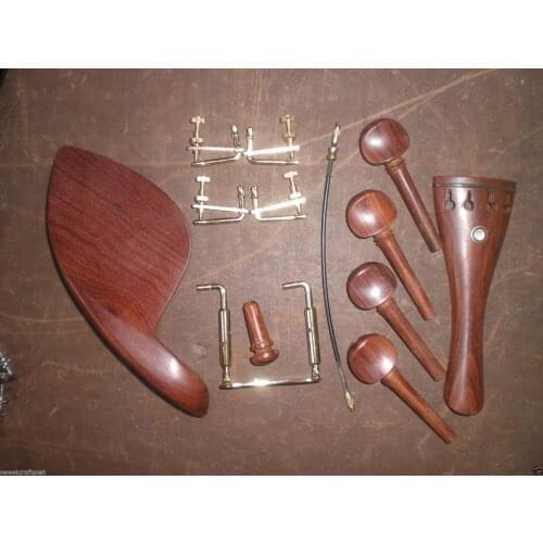 ROSEWOOD Violin fitting 4/4 with screw, tail gut, fine tuner(Gold color)