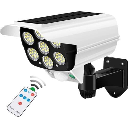 LED Solar Lights Outdoor Sensor Surveillance Camera Light 2000 Lumens 77 LED Beads 3 Modes 360° Rotatable Spotlight Solar Lights