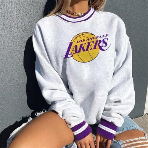 Letter Print Loose Sweatshirt Women Long Sleeve Autumn New Fashion Streetwear Casual Sports Girls American Style BF Plus Size