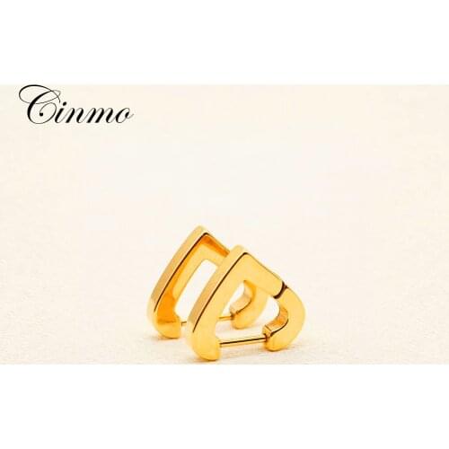 Cinmo Stainless Steel Piercing Earrings Peach Heart Shape Korean Cute Stud Earrings For Men Women Wholesale Ear Jewelry Gift