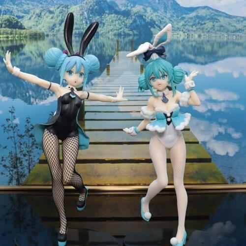 Japan Animation Hatsune Miku Sexy Rabbit Ear Prelude Future Black And White Rabbit Girl Model Boxed Handmade Toy Holiday Gift