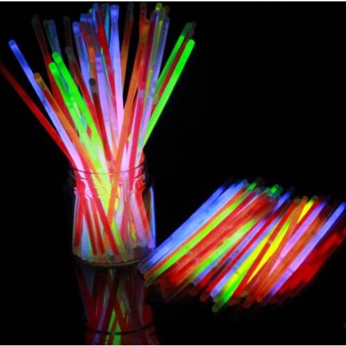 100PCS 7 Color Glow Stick Safe Light Stick Necklace Bracelets Fluorescent for Event Festive Party Supplies Concert Decor
