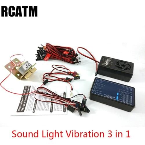 3 in1 Container Truck Lighting and Voice Vibration System For 1/14 Tamiya RC Truck SCANIA R620 VOLVO FH16 ACTROS MAN TGX LESU