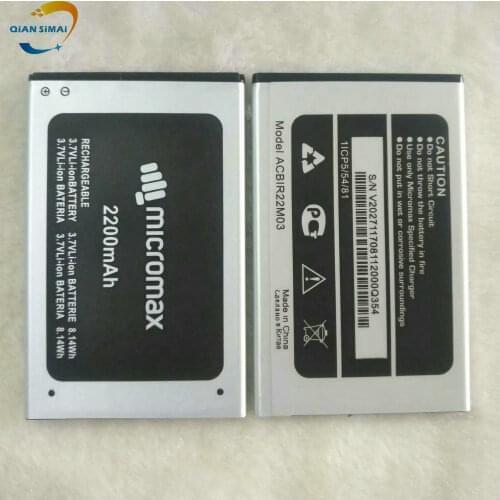 5pcs New High Quality 3.7V 2200mAh Micromax Q354 Battery for Micromax Q354 mobile phone in stock