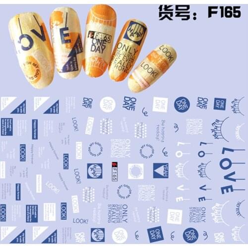 5 sheets mixed design ADhesive nail decals Nails Art decorations Stickers nail accessories beauty manicure tool F165-169