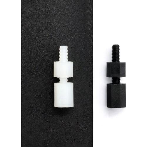50pcs M2 M2.5 M3 M4*L+6mm Thread Black / White Spacing Screw Plastic For PCB Motherboard Fixed Nylon Standoff Spacer Pillar
