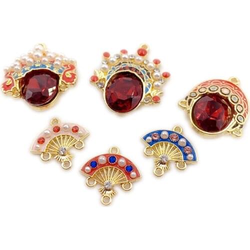 6pcs Diy Handmade Jewelry Accessories Vibrating The Same Paragraph Chinese Style Beijing Opera Facebook Red Earrings Material