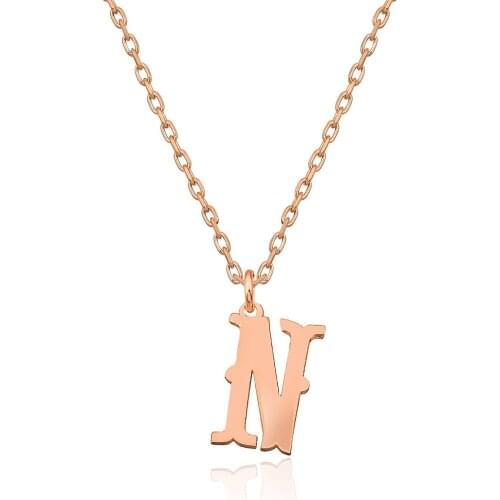 925 sterling Silver N Letter Necklace DN405