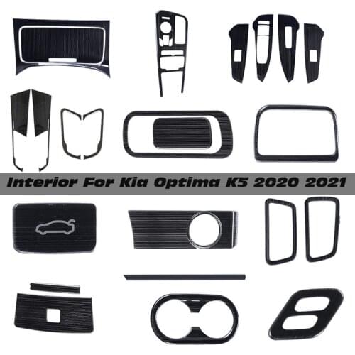 Car Interior Accessories For Kia Optima K5 2020 2021 LHD Water Cup Cover Window Lift Switch Gear Panel Cover Trim