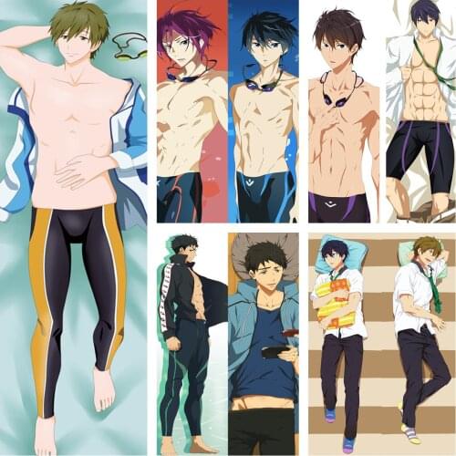 Gobsk May update Anime Free! Nanase Haruka Tachibana Makoto Rin Matsuoka Dakimakura Pillow Cover Case Hugging Body Pillow Case