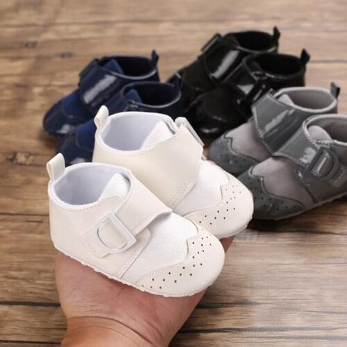 Baby Shoes Newborn Infant Toddler Spring Dress Cotton Light Weight Easy-wear Breathable PU Leather Walkers Baby Crib Shoes