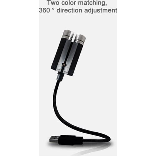 5V two-color rotating star lamp is suitable for the stage, car, bedroom, tent, ceiling of the USB voice control ambiance lamp