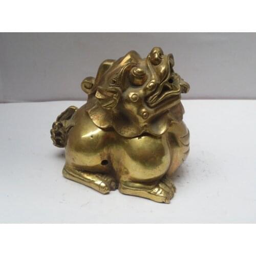Metal Crafts Chinese home decoration brass carving incense burner,Golden Lion incense burner