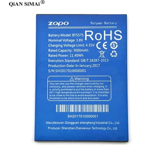New High Quality BT557S 3000mAh battery For ZOPO Speed 7 Plus phone