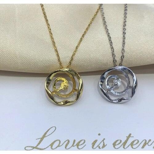 925 Sterling Silver Pendant Base Settings Mountings Findings Parts for Pearl Crystal Jade Agate 5pcs/lot