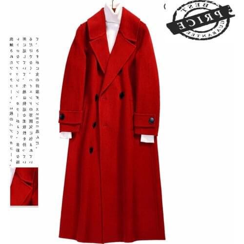 Winter Coat Autumn Women 20% Wool Coat Female Ladies Elegant Long Jackets Korean Woolen Clothes Black Overcoat Q52FE1030