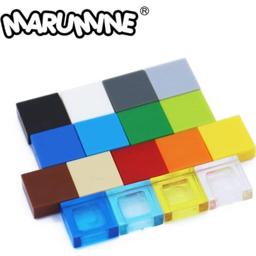 Marumine 300PCS 1x1 Tile Blocks Bulk Accessories MOC Bricks 3070 Construction Piece Compatible All Major Brands for Building