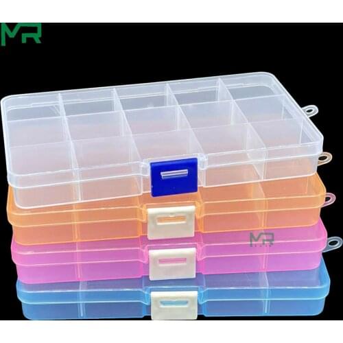 New 15 Slots Cells Colorful Portable Jewelry Tool Storage Box Electronic Parts Screw Beads Organizer Plastic BOX 171*98*mm