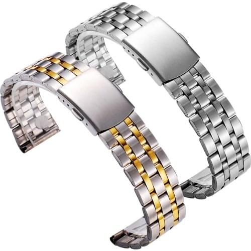 Watch Band 18mm 20mm 22mm Silver Rose gold Stainless Steel Watch Strap Metal Bracelets For Men Women Wrist Replacement Watchband