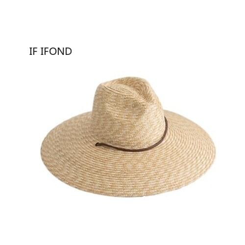 2021 New Popular Tied Rope Strap Straw Sun Hat For Women Big Eaves Vacation Beach Panama Hats Outdoor Summer Cap Wholesale