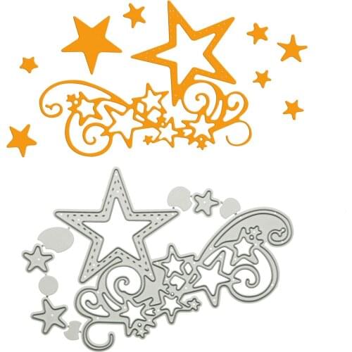 Large Size Stars Pattern Cutting Dies Scrapbooking Embossing Craft Paper Metal Cutter Mold For DIY Diary Book Clipart Decorating