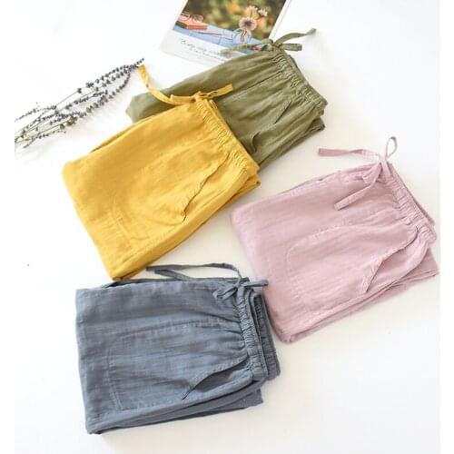 Fdfklak Spring Summer New Cotton Couple Sleeping Trousers Home Pants For Women Pajama Pants Sleep Bottoms Lounge Pants