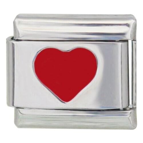 Composable links bracelet Classic size 9mm modular color enamel love red heart Italian charm link bracelet fit Zoppini brand
